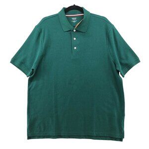 NWT French Toast Polo Shirt Mens L Hunter Green Short Sleeve Pique Cotton Blend